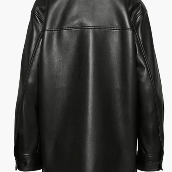 Women's Black Leather Jacket - Picture 2 of 3